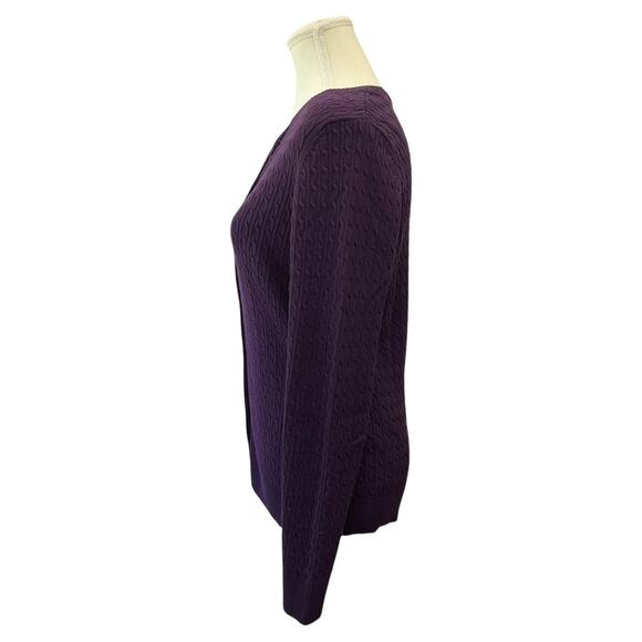 Land's End Cable Knit Sweater Women's Size Small Purple - Picture 2 of 10